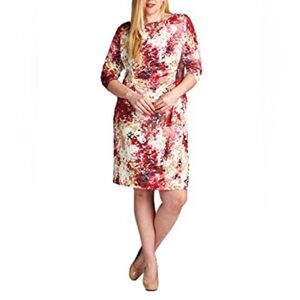 Christine V Boat Neck Printed‎ Sheath Dress